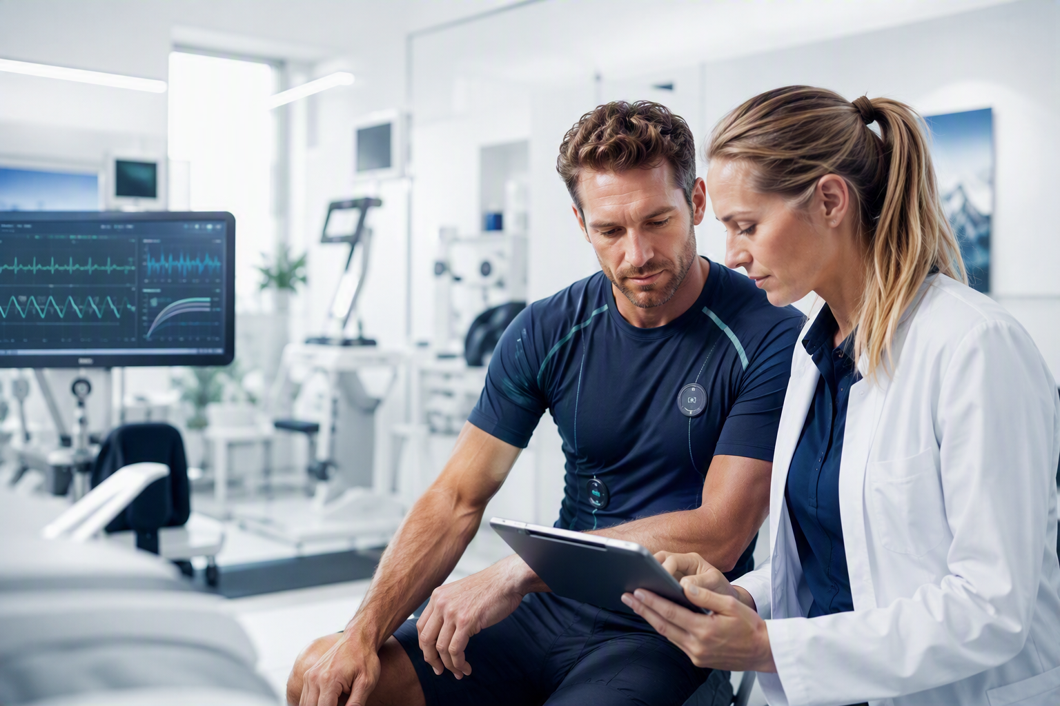 Performance diagnostics session in a modern sports medicine clinic